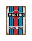 Silnik samochodu Racing Team w stylu Vintage metalowe płytki Bar Cafe Pub dekoracyjne znaki Martini naklejki ścienne metalowe pl