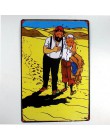 Tintin film animowany plakietka emaliowana metalowa płyta żelaza malarstwo ścienne dla dzieci pokój Bar kawiarnia domu sztuki rz