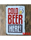 Zimne jak lód darmowe piwo tutaj malarstwo plakat artystyczny antyczne metalowe plakietki emaliowane Bar Pub klub domu dekoracyj