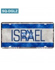 [SQ-DGLZ] flaga kraju + nazwa tablicy rejestracyjnej Bar dekoracje ścienne znak blaszany Vintage metalowy znak Home Decor malowa