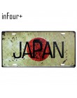 Flaga japonii tablicy rejestracyjnej wystrój metalowa płytka numer samochodu znak blaszany Bar Pub Cafe Home Decor metalowy znak