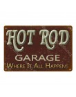 Hot Rod garaż wystrój znaki na metalowej blaszce w stylu vintage klasyczny samochód baterii silnika narzędzia Wall Art płyta Sha