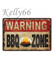 [Kelly66] ostrzeżenie grill strefy świeże grill Party metalowy znak cyny plakat do dekoracji domu Bar Wall Art malarstwo 20*30 C