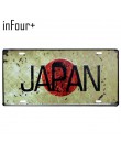 Flaga japonii tablicy rejestracyjnej wystrój metalowa płytka numer samochodu znak blaszany Bar Pub Cafe Home Decor metalowy znak