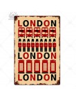 Londyn Vintage metalowy plakat plakietka metalowa Vintage brytyjska kawa domowego baru domu salon dekoracyjne dekoracje ścienne 