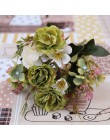 Piwonia DIY strona dekoracji w stylu Vintage jedwab sztuczne kwiaty mała róża ślub sztuczne kwiaty materiały festiwalowe Home De