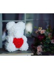 2018 gorąca sprzedaż 40cm niedźwiedź z róże sztuczne kwiaty weselnych domu DIY tanie prezent na ślub pudełko wianek rzemiosło