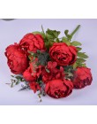 1 bukiet europejski sztuczny piwonia dekoracyjne na przyjęcie kwiaty ze sztucznego jedwabiu piwonie dla domu wystrój hotelu DIY 
