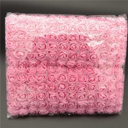 144 sztuk 2cm Mini pianki sztuczne kwiaty róży Home Wedding Car Decoration sztuczna różane kwiaty na bukiet robótki Multicolor