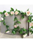 250 cm/partia jedwabne róże stroik z bluszczu z zielonymi liśćmi do dekoracji ślubnej domu fałszywe liści diy wiszące Garland sz