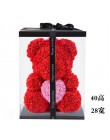 2018 gorąca sprzedaż 40cm niedźwiedź z róże sztuczne kwiaty weselnych domu DIY tanie prezent na ślub pudełko wianek rzemiosło