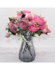 2019 piękna róża piwonia sztuczne jedwabne kwiaty mały bukiet flores strona główna wiosna ślub sztuczne kwiaty do dekoracji