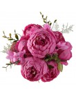 Luyue 13 oddział/bukiet sztuczne kwiaty piwonia Vivid flores artificiales fałszywe Silk Rose ślubna dla nowożeńców decor wieniec