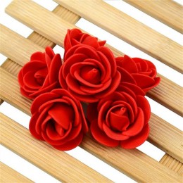 50 sztuk 3cm Mini sztuczne róża z pianki polietylenowej głowice na ślub dekoracja domu Handmade fałszywe kwiaty piłka Craft zaop