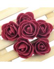 50 sztuk 3cm Mini sztuczne róża z pianki polietylenowej głowice na ślub dekoracja domu Handmade fałszywe kwiaty piłka Craft zaop