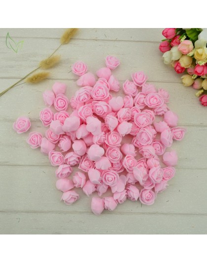 50 sztuk PE Foam sztuczny kwiat róży głowy sztuczne kwiaty tanie dekoracje ślubne na scrapbooking prezent box diy wieniec wielu 