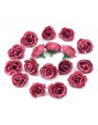 10 sztuk 2.5cm Mini jedwabna sztuczna róża kwiaty tkaniny na wesele strona główna dekoracja pokoju DIY akcesoria sukienka fałszy