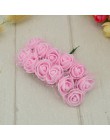 12 sztuk różowe sztuczny kwiat z pianki PE sztuczne kwiaty tanie dla domu dekoracje ślubne DIY wieniec pudełko scrapbooking robó