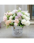 9 głowice sztuczna hortensja kwiaty Ball bukiet sztuczne kwiaty jedwabne dekoracje dla domu DIY  Faux kwiaty dekoracje ślubne st