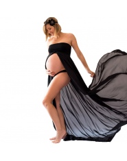 Modna Sukienka Ciążowa Ciąża Do Sesji zdjęciowej Maxi Suknia Suknie Dla Kobiet W Ciąży Fotografia Rekwizyty