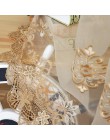 Luksusowe haftowane firanki z woalu okna zasłony do salonu drzwi złote koronkowe z tiulu