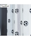 Topfinel piłka nożna zasłony haftowane zasłony dla dzieci chłopcy Sheer zasłony do salonu sypialnia Tulle białe zasłony z woalu