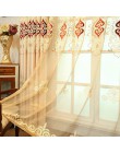 Proste żakardowe tkaniny miłość hafty Blackout zasłony europejski Tulle zasłony sypialnia salon Bay okno wystrój domu M038-4