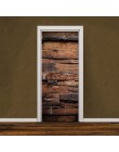 2 sztuk/zestaw pcv samoprzylepne 3D wymienny drzwi naklejki Retro wzór drewna tapety salon drzwi naklejki dekoracyjne DIY naklej