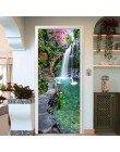 3D natura krajobraz wodospady naklejka na ścianę i drzwi salon kuchnia pcv samoprzylepne wodoodporna naklejka na drzwi tapety