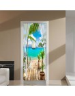Balkon widok na morze 3D drzwi naklejki obraz ścienny salon drzwi do sypialni naklejki na tapetę samoprzylepne wodoodporne wystr