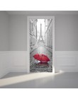 Retro krajobraz drzwi Mural tunelu podłogi krok 3D drzwi naklejki DIY samoprzylepne tapeta wodoodporna Poste do dekoracji wnętrz
