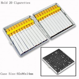 Pomieścić 12 14 16 18 20 palacz papierośnica Box klasyczne skórzane metalowa papierośnica tytoniu do palenia Case box dla mężczy