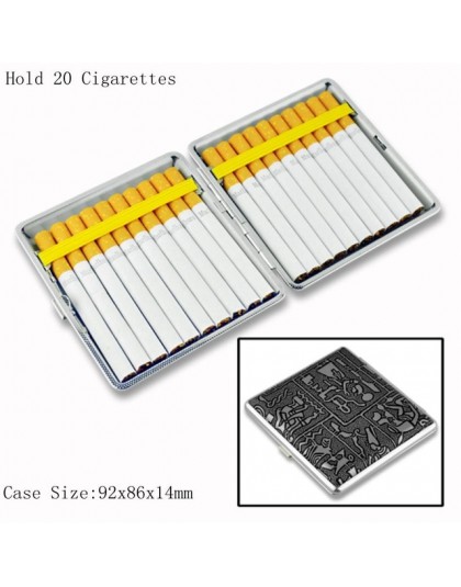 Pomieścić 12 14 16 18 20 palacz papierośnica Box klasyczne skórzane metalowa papierośnica tytoniu do palenia Case box dla mężczy