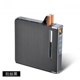 Najnowszy akumulator zapalniczka ładowana na USB z 20 papierosy Case ochrona środowiska dym nie ma gazu zapalniczki