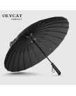 Hot sprzedaż marka deszcz parasol mężczyźni jakości 24K silne wiatroszczelna z włókna szklanego rama drewniana długa rączka para