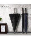 Hot sprzedaż marka deszcz parasol mężczyźni jakości 24K silne wiatroszczelna z włókna szklanego rama drewniana długa rączka para