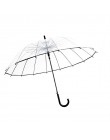 Półautomatyczne przezroczyste parasole chroniące przed wiatrem i deszczem długa parasolka z uchwytem jasne pole widzenia