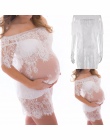 Puseky Fotografia Koronki Macierzyństwa Sukienka Slash Neck Lace Sukienki Ciążowe Ubrania Kobiet W Ciąży W Ciąży Off Shoulder Dr
