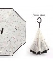 C uchwyt wiatroodporny składany parasol mężczyzna kobiet słońce deszcz odwrócony samochód parasole dwuwarstwowe anty UV samodzie