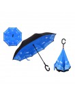 Yesello składający się parasol dwuwarstwowy odwrócony wiatroodporny deszcz parasole samochodowe dla kobiet