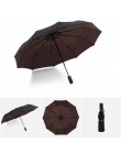W pełni automatyczny Oversize wzmocnione parasol trzy składane mężczyzna kobieta parasol deszcz kobiety wiatroszczelna biznesu p