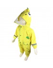 2-9 lat dzieci modne wodoodporny kombinezon płaszcz przeciwdeszczowy z kapturem Cartoon dinozaur dla dzieci jednoczęściowy płasz