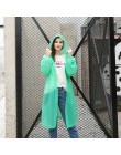 2019 moda kobiety mężczyźni dorosłych środowiska EVA przeźroczysty płaszcz przeciwdeszczowy z kapturem na deszcz płaszcz przeciw