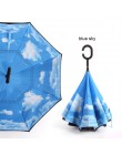Gwiaździste niebo anty UV odwrócony parasol odwróć wiatroszczelne składane dwuwarstwowe parasole stoją wewnątrz słonecznych i de