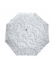 W pełni automatyczny 3D kwiatowy Guarda Chuva biały chiński parasol słoneczny 3 składany parasol deszcz kobiety anty UV zewnątrz