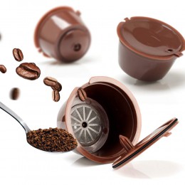 3 sztuk wielokrotnego użytku Nescafe kapsułka kawy Dolce Gusto  filiżanka filtrowa wielokrotnego napełniania czapki łyżka szczot