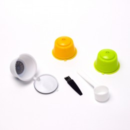 3 sztuk filtry do kawy Dolce Gusto wielokrotnego użytku kapsuła do kawy wielokrotnego użytku plastikowe kosze czapki zestaw łyżk