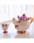 Cartoon piękna i bestia czajnik kubek pani Potts Chip z dzbankiem do herbaty i filiżankami Cogsworth ceramika jeden zestaw piękn