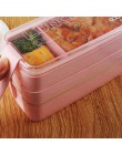 900ml bezpieczne dla zdrowia tworzywa pudełko na lunch 3 warstwy słomiane bento stołowe naczynia mikrofalowe pojemnik do przecho