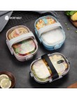 WORTHBUY japoński przenośne pudełko na lunch dla dzieci w szkole 304 ze stali nierdzewnej pojemnik bento kuchnia szczelny pojemn